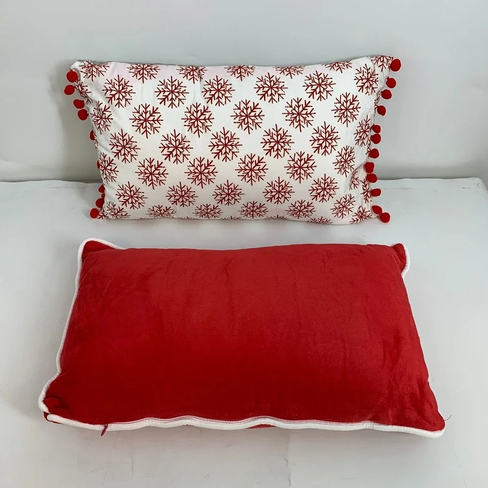 South Shore Linens Christmas Holiday Throw Pillow‎ & Cover Set Snowflake Trees